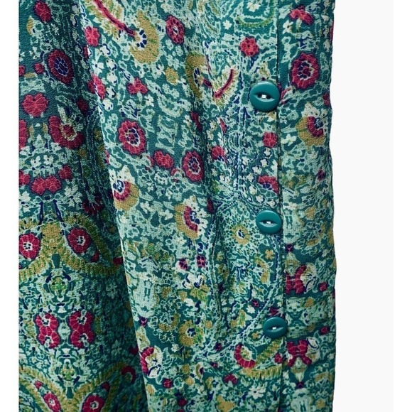 Anthropologie Maeve Meret Green Paisley Silk Tunic Top Womens Size 2 NWT $118 - Picture 15 of 16